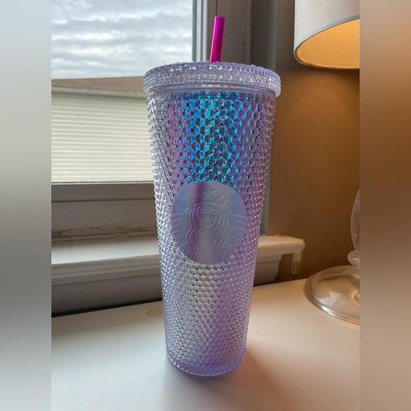 STARBUCKS 2021 Holiday UNICORN Iridescent 24 oz. Studded tumbler venti  w/Straw